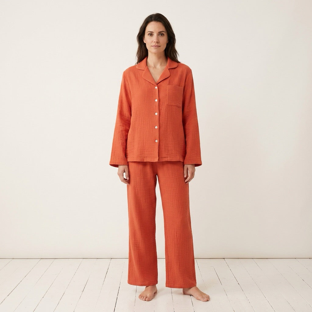 Uni Musselin-Pyjama