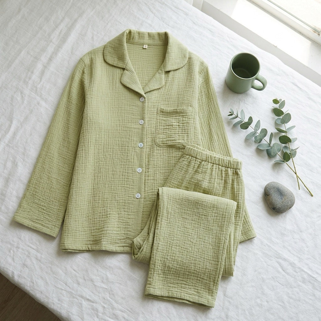 Uni Musselin-Pyjama