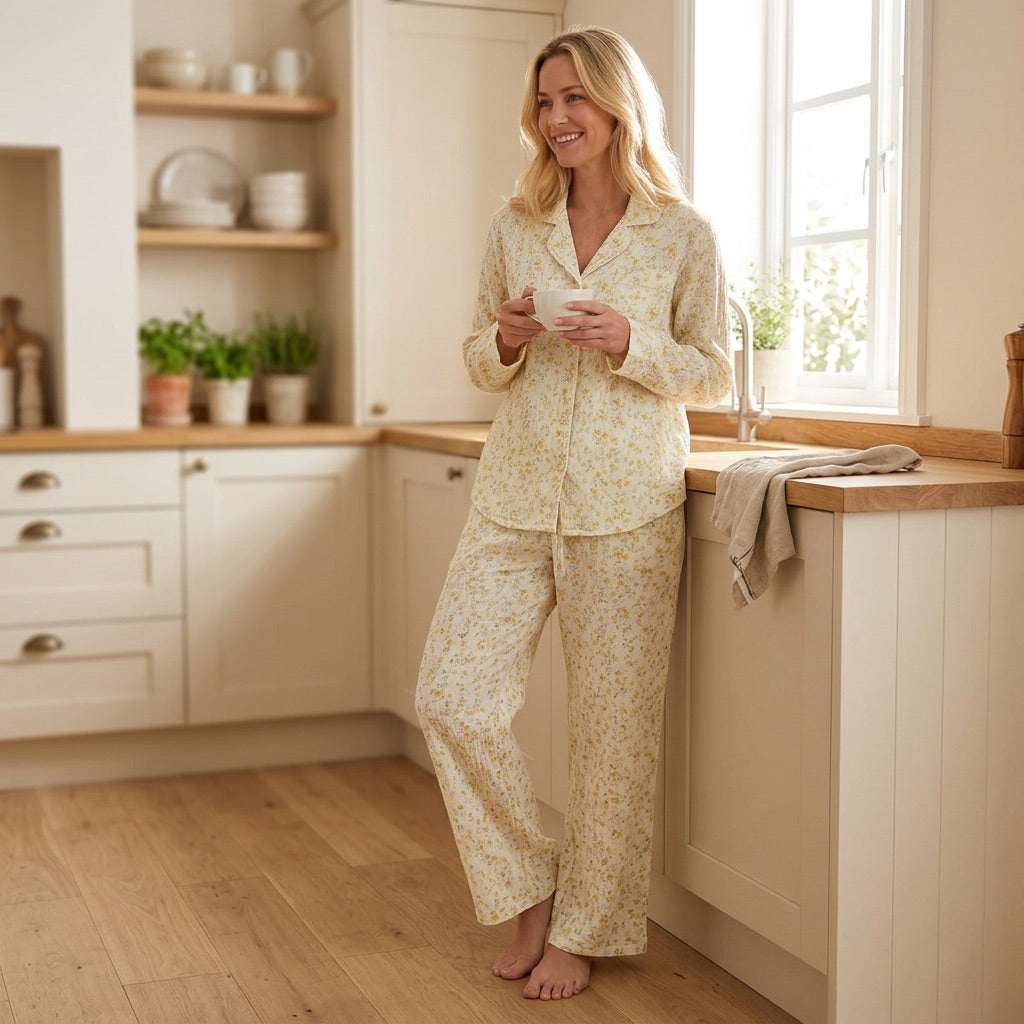 Langer Musselin Pyjama