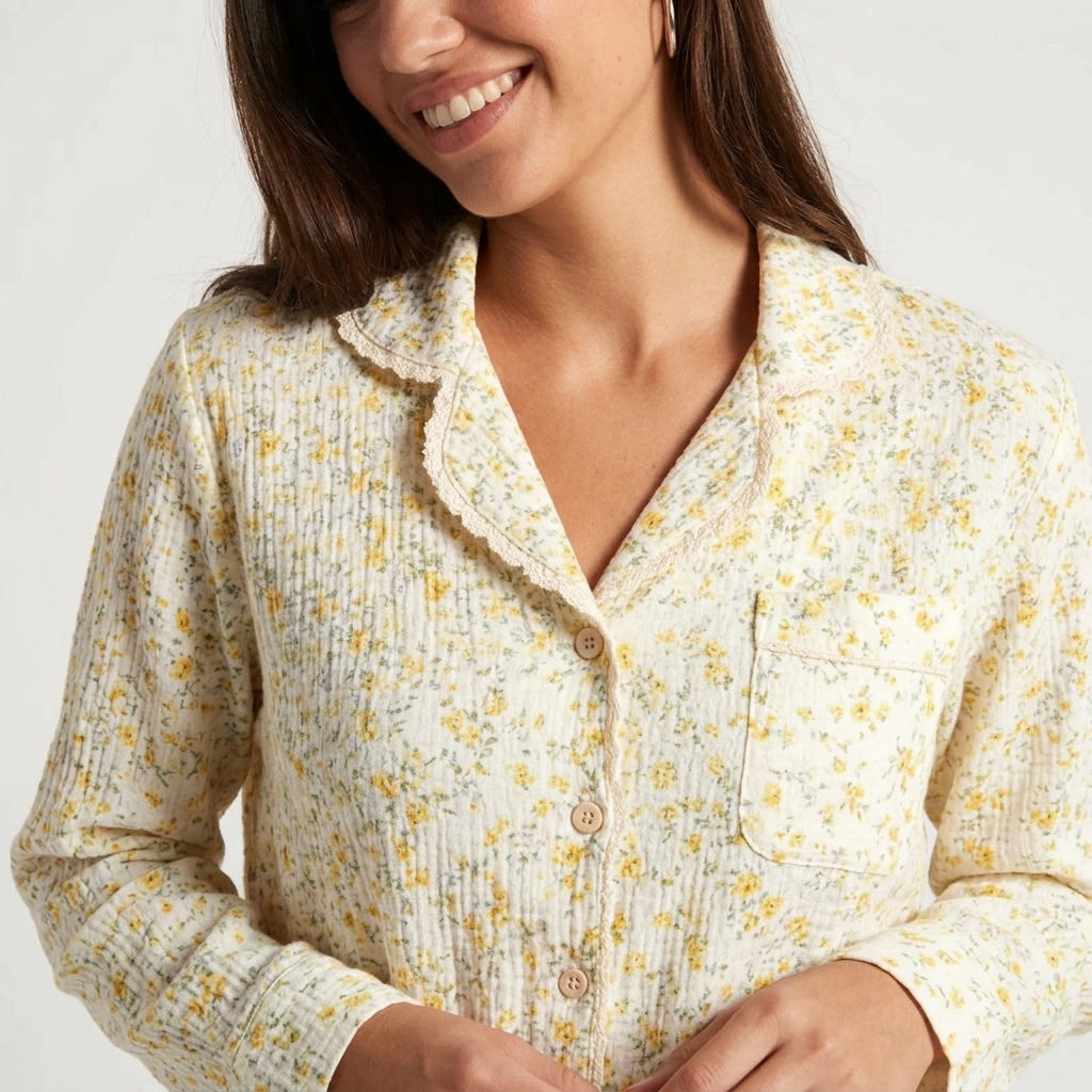 Langer Musselin Pyjama