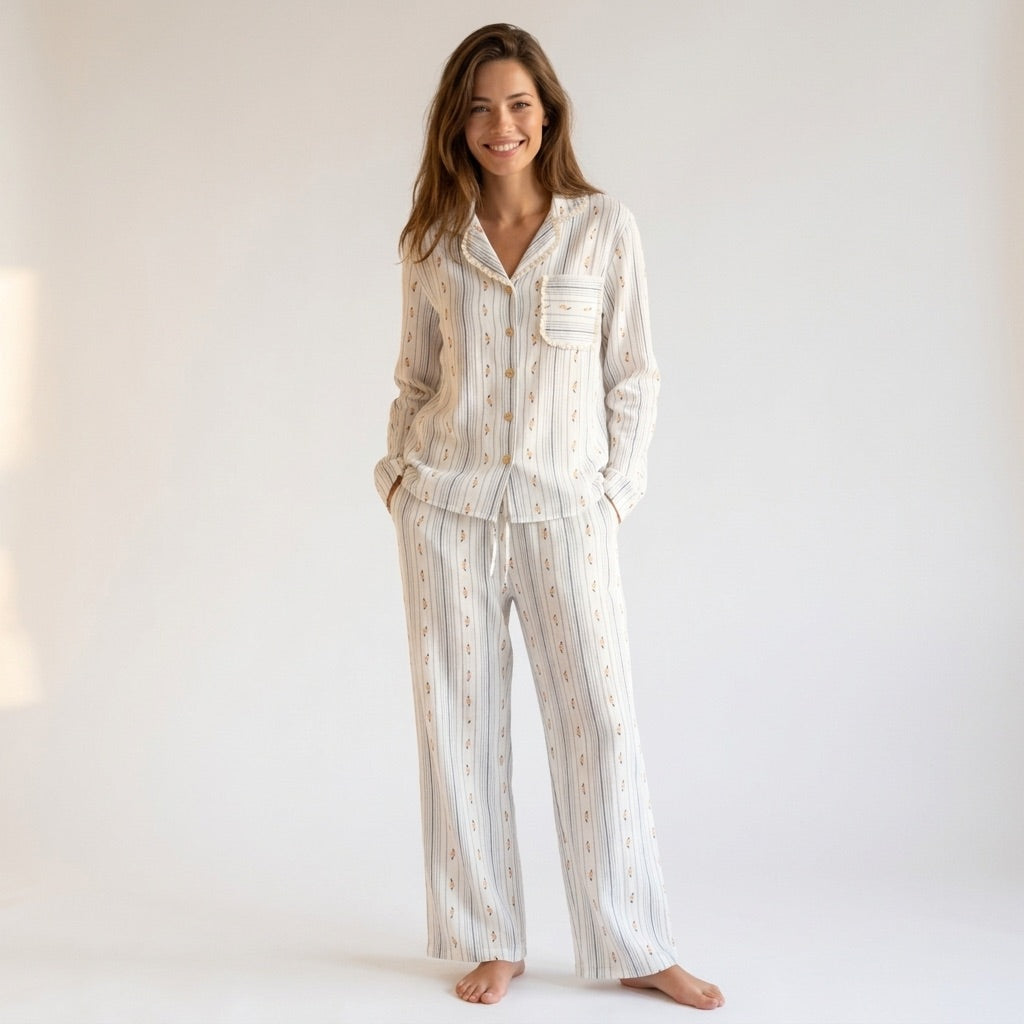 Langer Musselin Pyjama