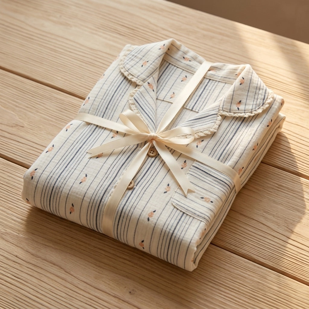 Langer Musselin Pyjama
