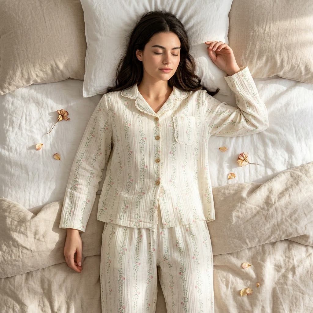 Langer Musselin Pyjama