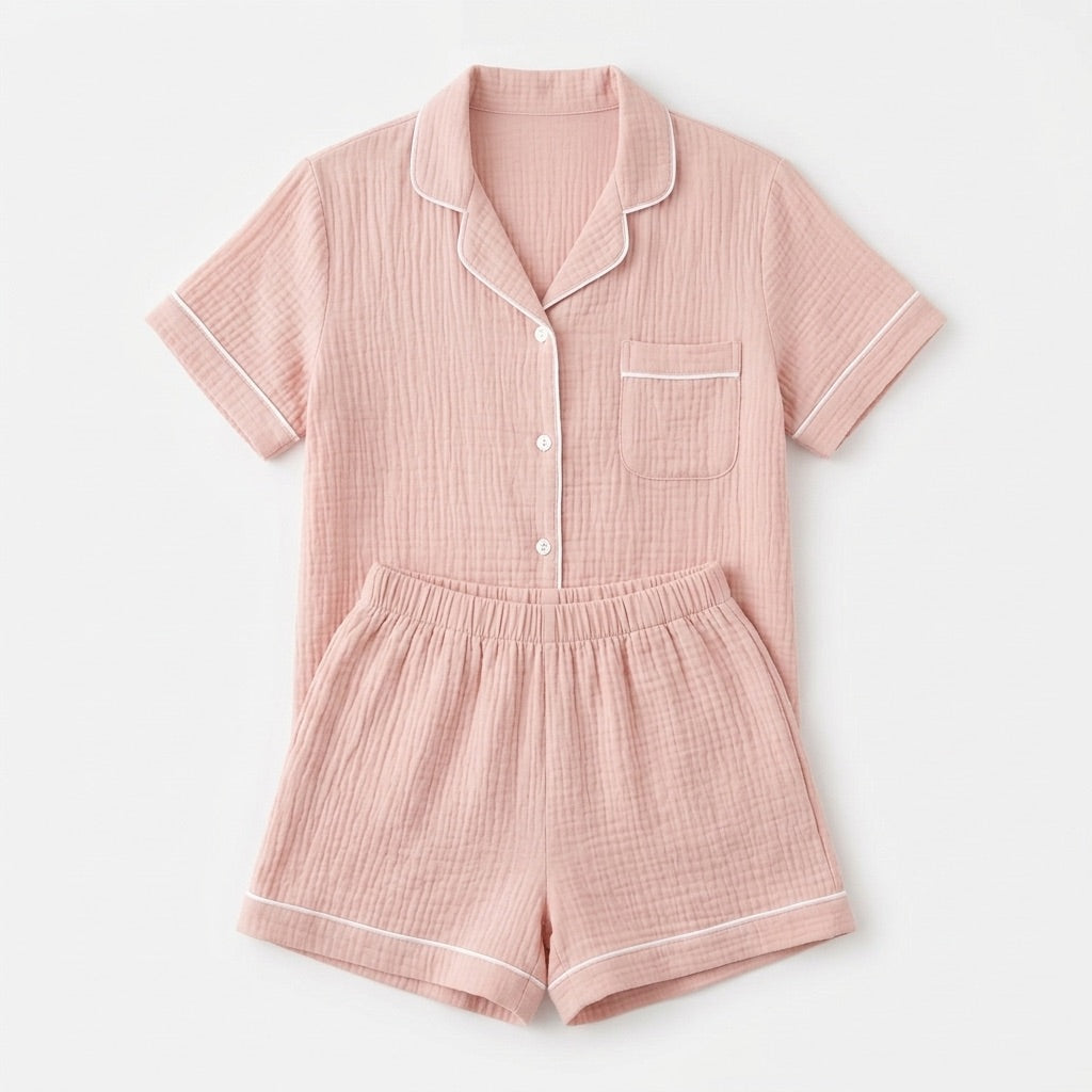 Kurzer Musselin Pyjama