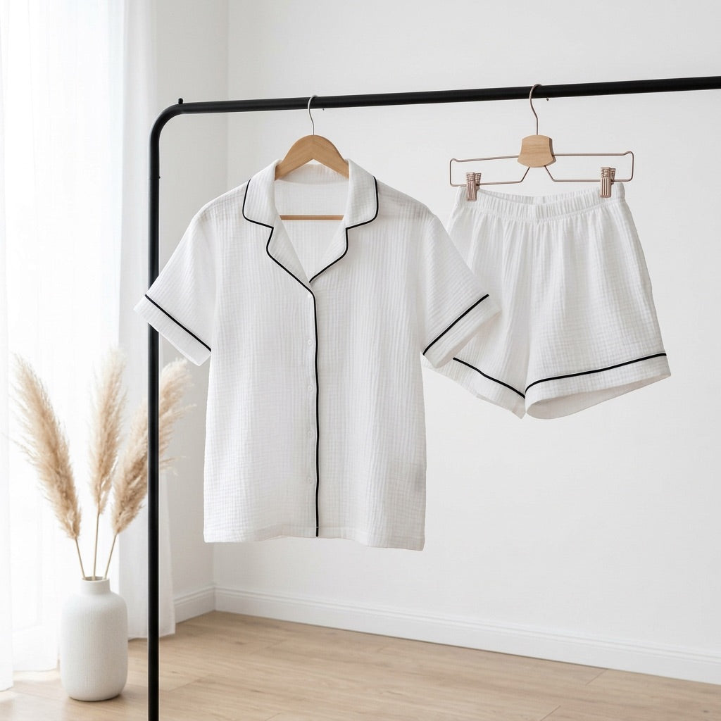 Kurzer Musselin Pyjama