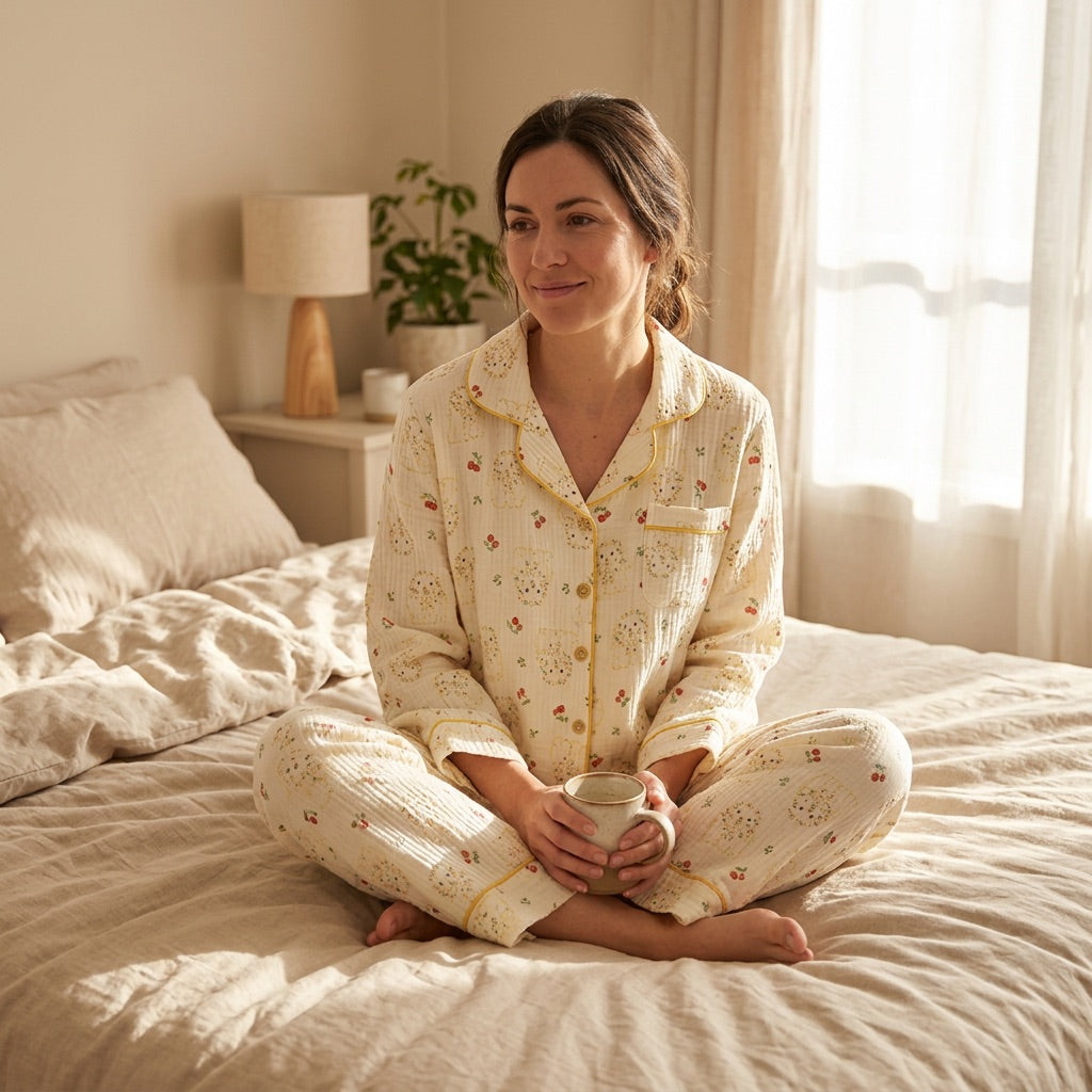 Blumen Musselin Pyjama