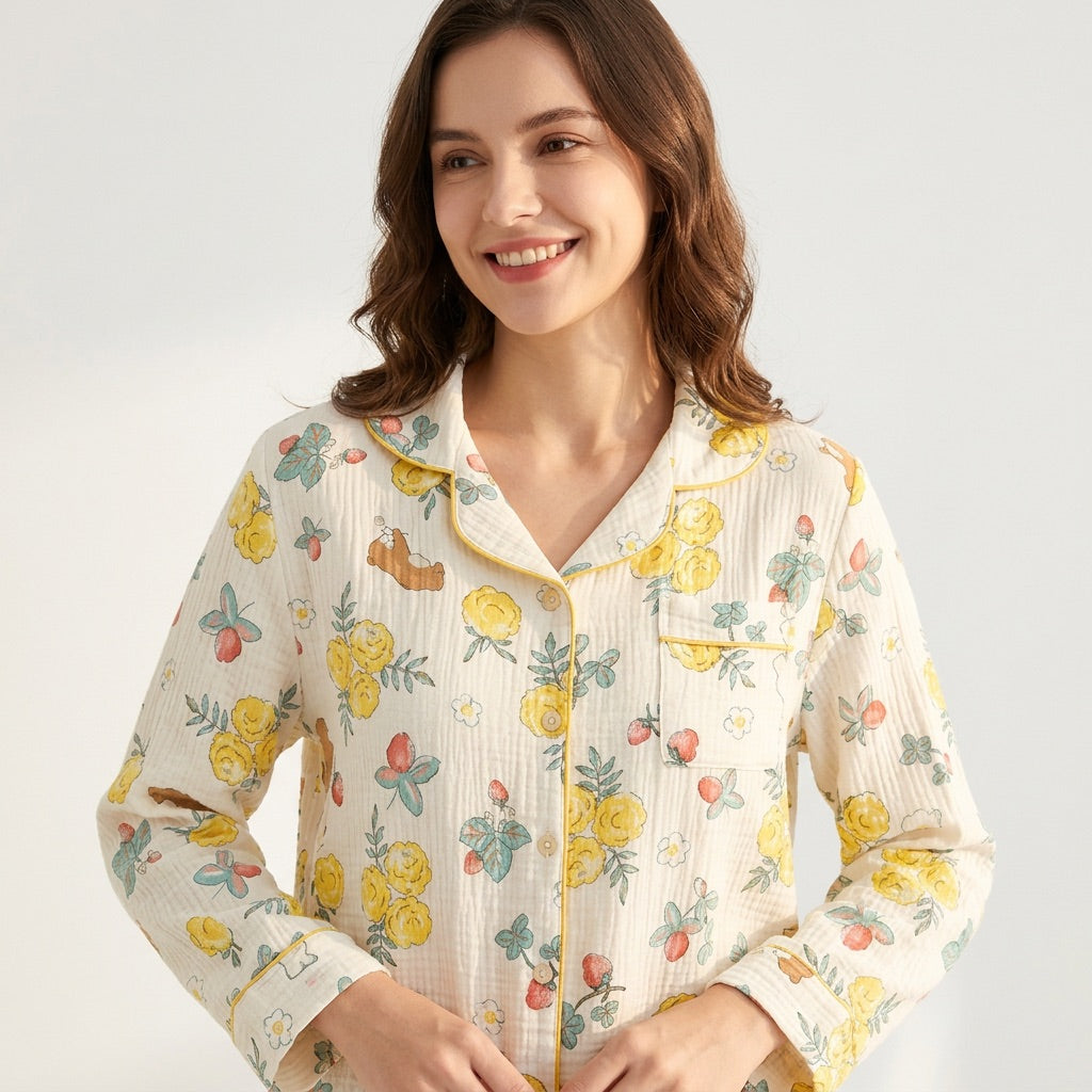 Blumen Musselin Pyjama