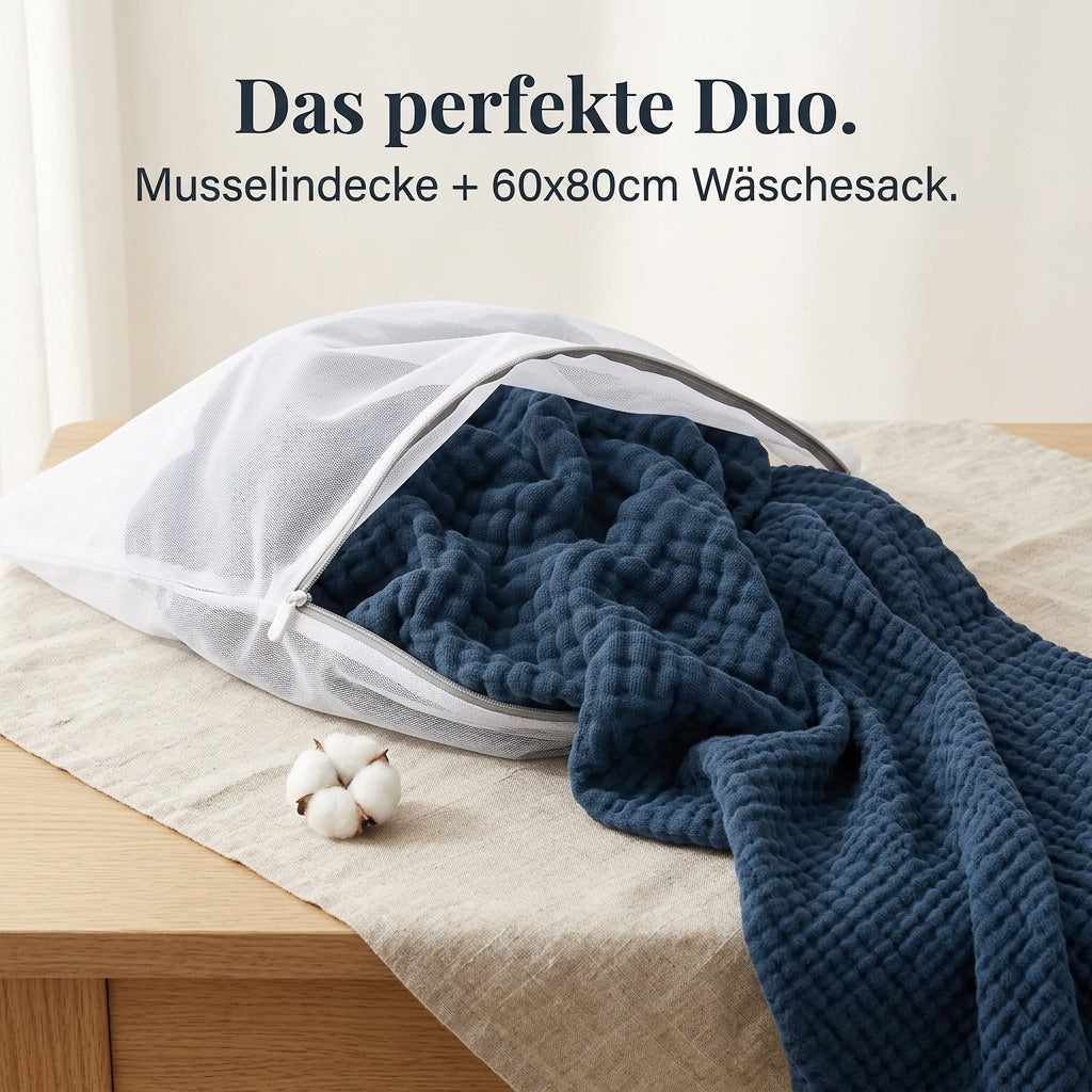 Musselindecke Waschbeutel