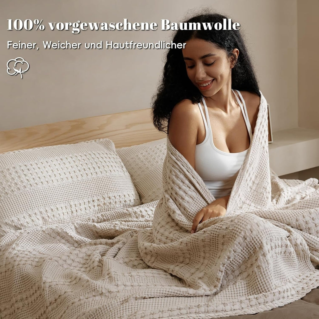 Waffeldecke aus 100 % Baumwolle