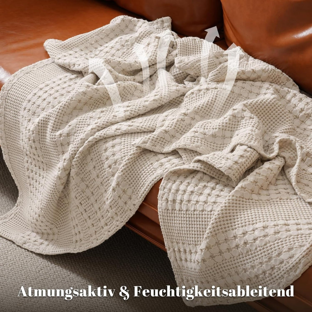 Waffeldecke aus 100 % Baumwolle